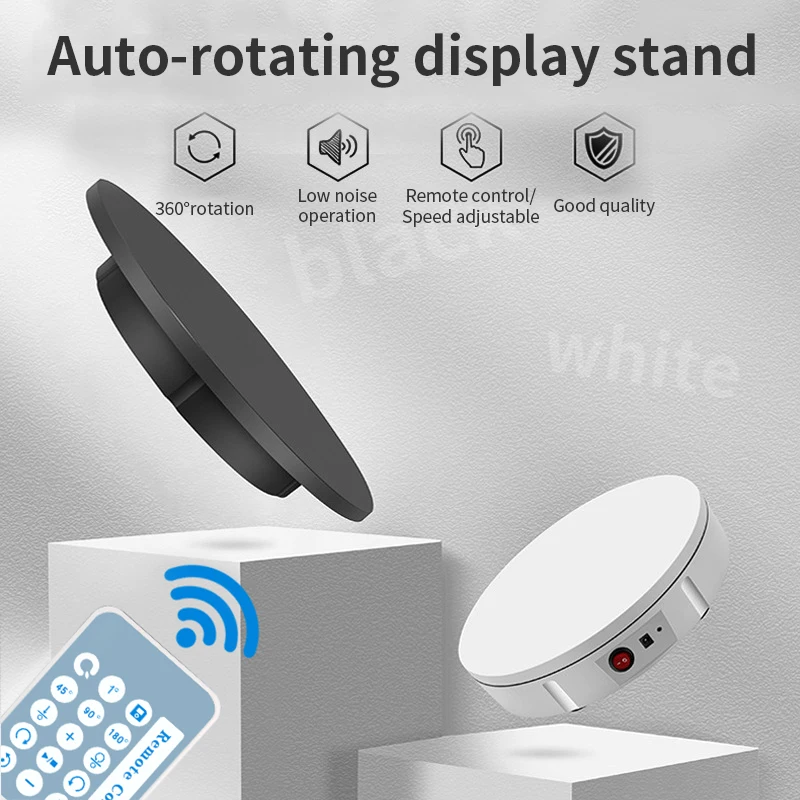 Electric Rotating Display Stand Mirror 360 Degree Remote Control  Turntable Jewelry Holder for Photography Video Shooting Props