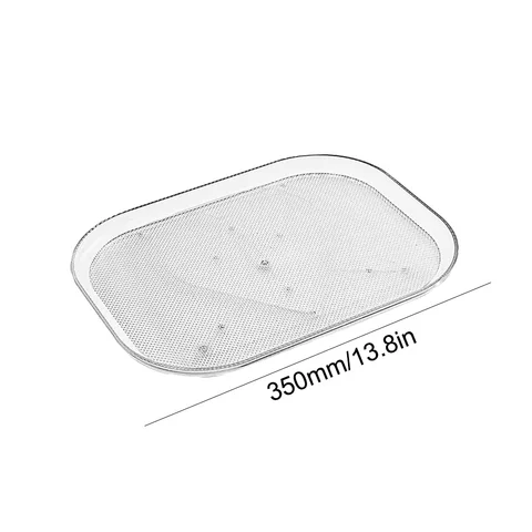 Вращающийся Органайзер-лоток для холодильника, вращающийся на 360 градусов прямоугольный стеллаж для хранения, прозрачный поворотный лоток для кухонного шкафа, нескользящий