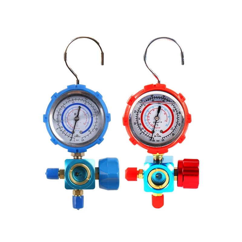 

Portable Pressure Gauge with Hanging Hook Refrigerant Pressure Gauge Metal Alloy Drop Shipping