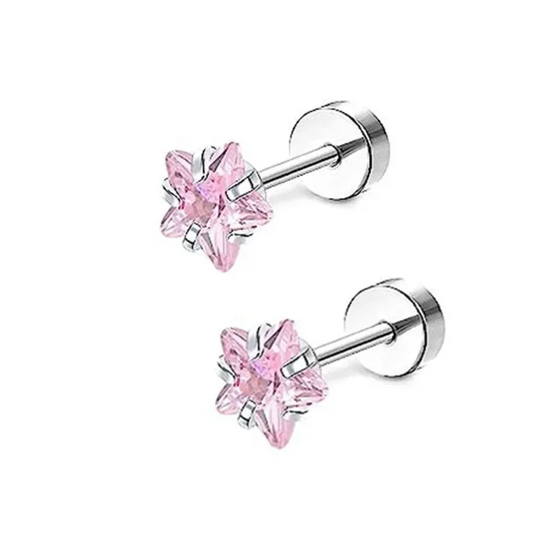 Серьги-гвоздики с бабочкой