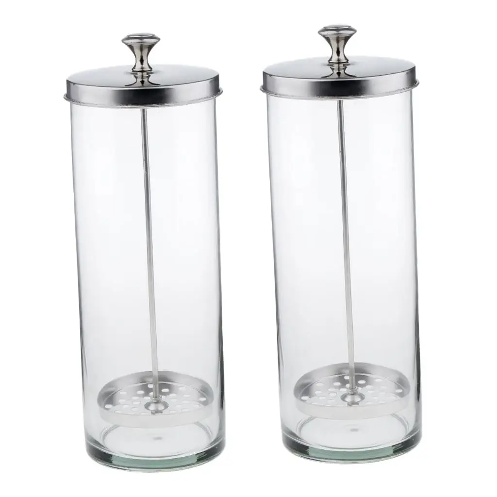 

2 Pieces Glass Jar Container for Combs Cutter Tools L