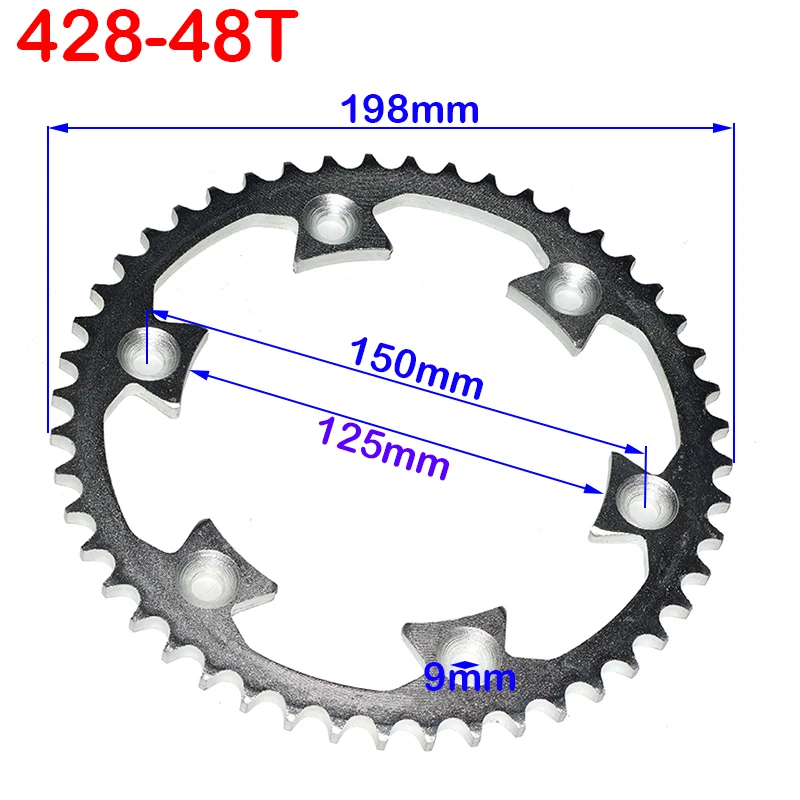 

Цепи для мотоцикла 428/520, цепи 43T/45T/48T, звездочки, Задняя звездочка, Cog для 150-250CC BES KAYO, аксессуары для кроссовых велосипедов