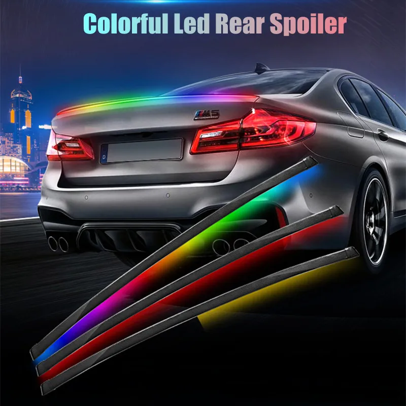 

125cm Led Spoiler Car Trunk Lip Spoiler Universal Rear Tail Wing for Bmw Audi Peugeot Tesla POLO Mazda Passat Car Exterior Parts
