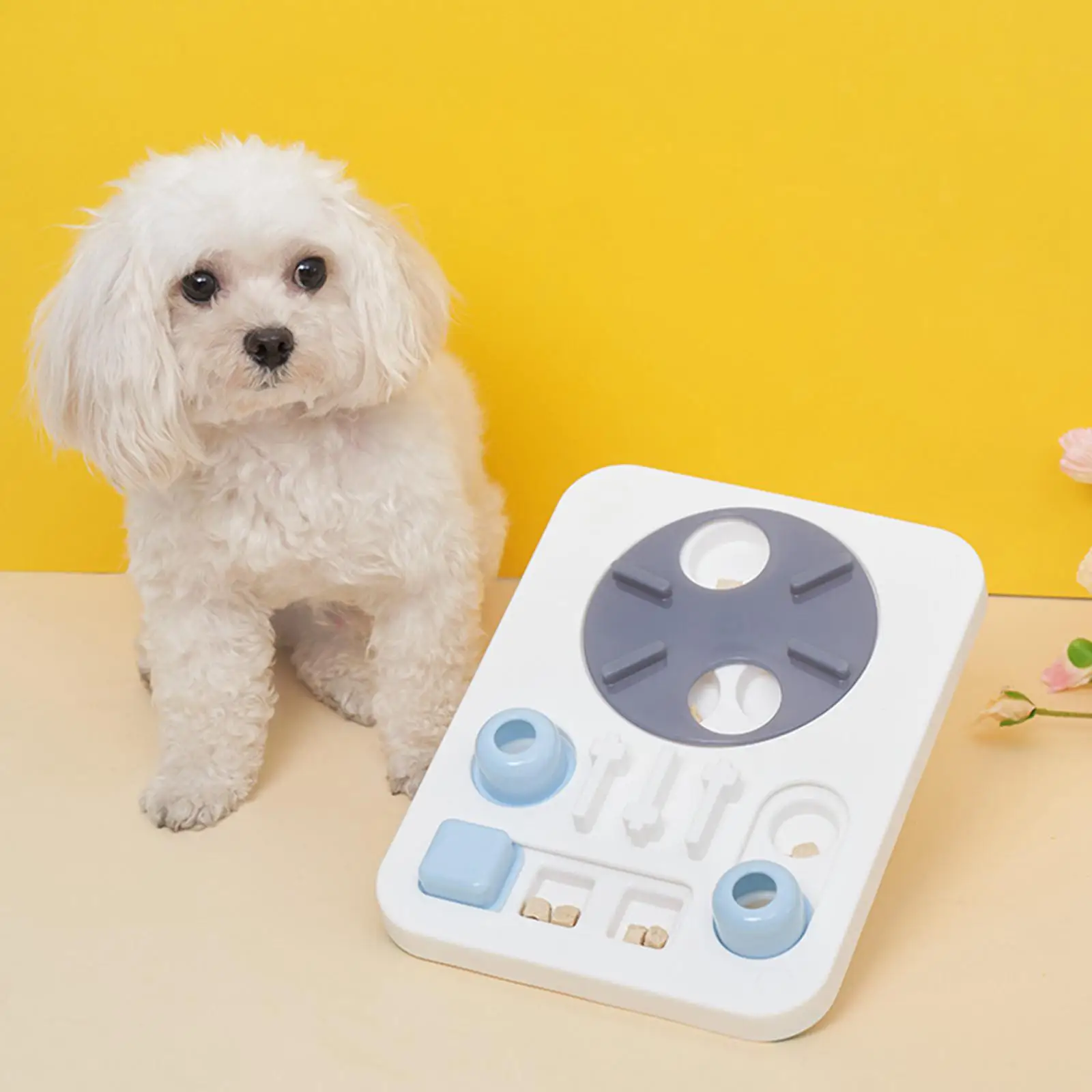 

Миска для собак с медленной кормушкой, игрушки-головоломки, блюда для еды, диспенсер для еды, нескользящий, IQ Обучение, игры, медленное питан...