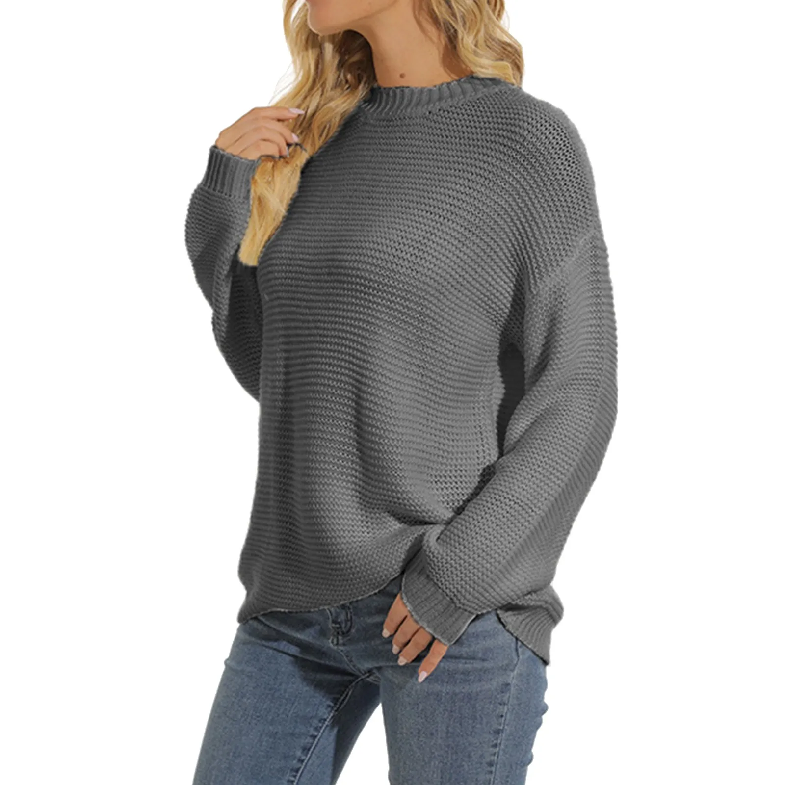 

Personalized Design Women's Sweater Solid Color Fashion Pullover Sweater Work Sweaters for Women