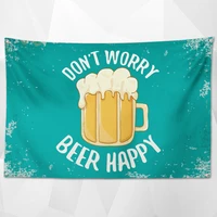 dont worry beer happy vintage beer day poster canvas painting bar wine cellar cafe home decor chic wall art banner flag mural
