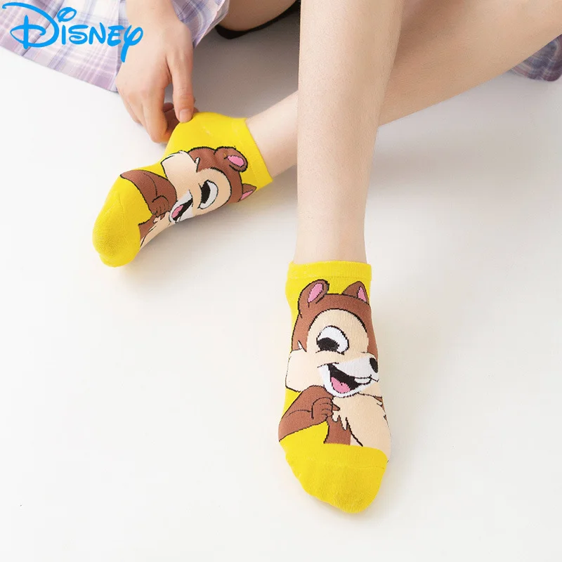 Disney Kawaii Mickey Mouse Short Woman Socks Anime Cute Donald Sweat summer cotton girl women's boat socks ankle low female Sock