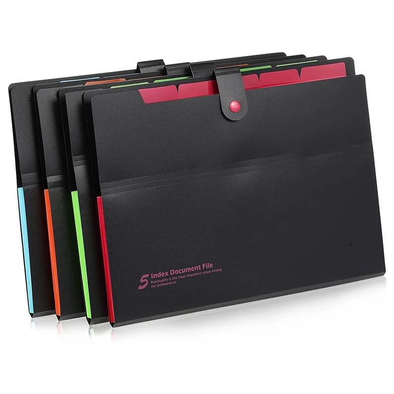 8 Pieces Expanding File Folders Accordion Organizer A4 Paper Folder Travel for Student School |