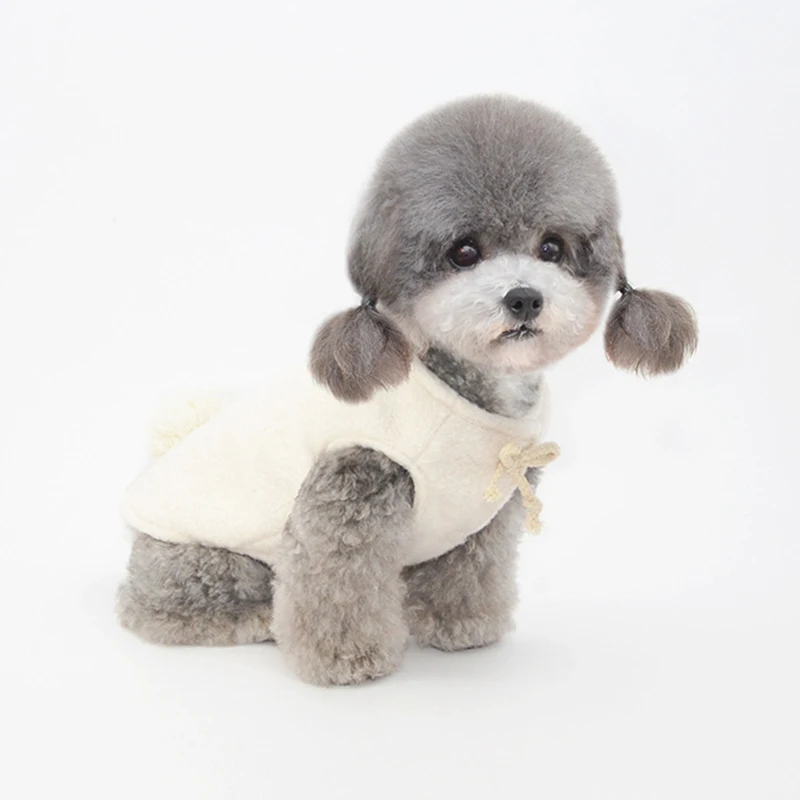 

Осенняя флисовая одежда для собак для маленьких собак, жилет с хвостом чихуахуа, кролика для йорков, теплая куртка