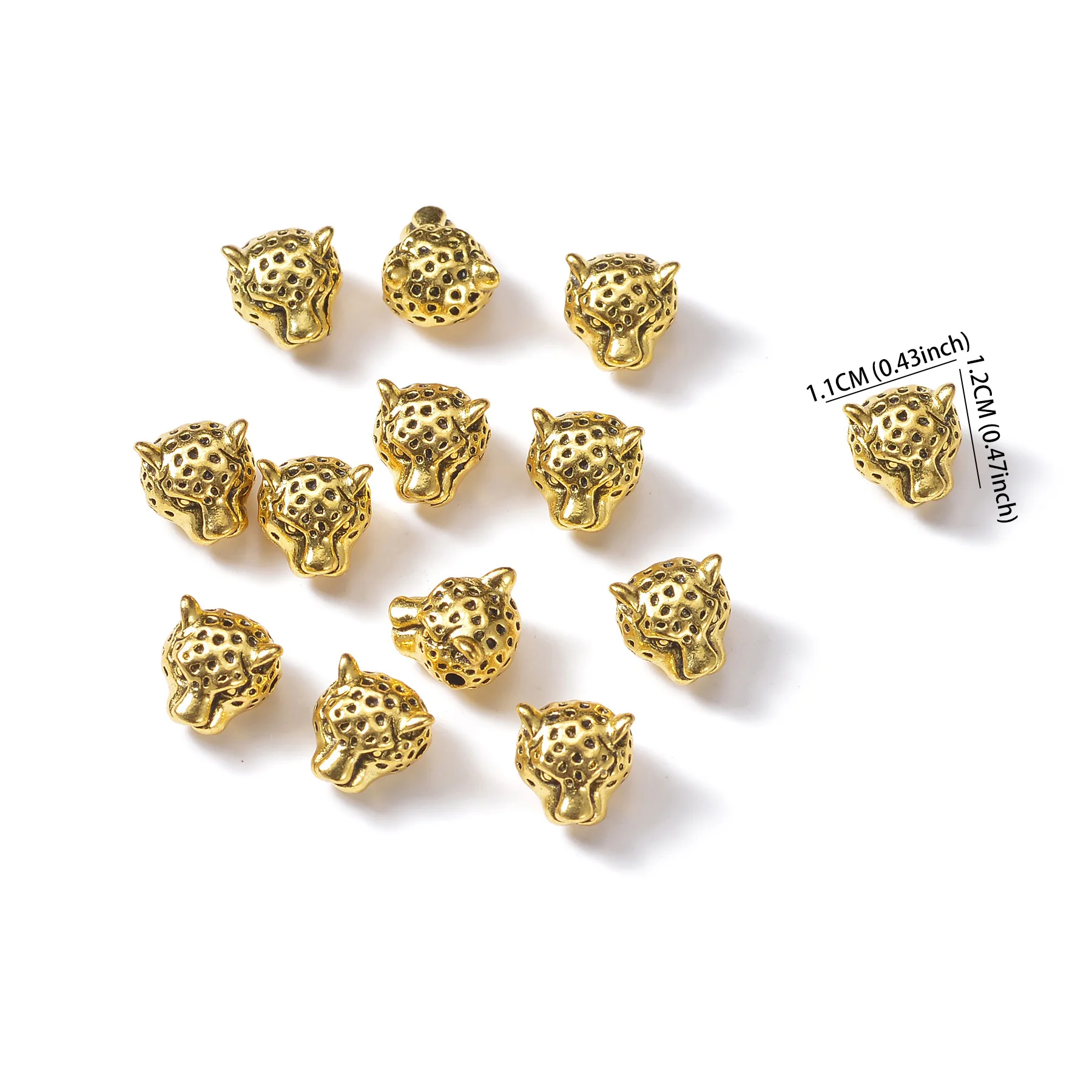 10pcs Charms Animal Beads Leopard Head Beads DIY Making  Bracelet Necklace Jewelry Accessories Wholesale