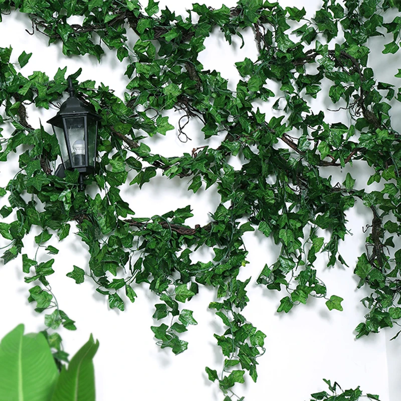 

Artificial Simulation Green Vine Leaves Home Interior Decoration Plants 90 Leaves Climbing Tiger Green Vine Leaves