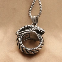 european hip hop punk style stainless steel dragon pendant necklace fashion mens rapper jewelry birthday gift