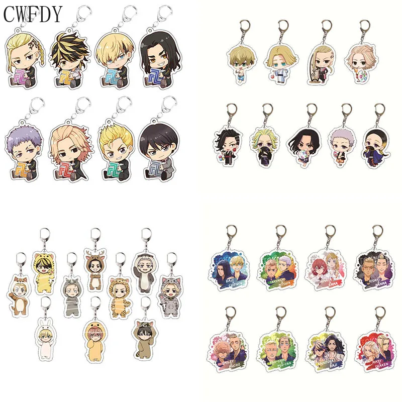 

20pcs Anime Tokyo Revengers Keychain Cosplay Manjiro Ken Takemichi Hinata Atsushi Chibi Kawaii Bag Pendant Fans Collection Prop