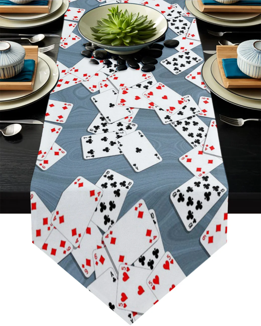

Playing Cards Wooden Table Table Runner Decoration Home Decoration Table Decoration Table Decoration Table Cloth