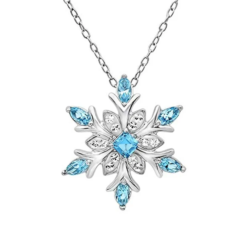 

Temperament Gem Necklace Zircon Christmas Snow Necklace Fashion Holiday Gift
