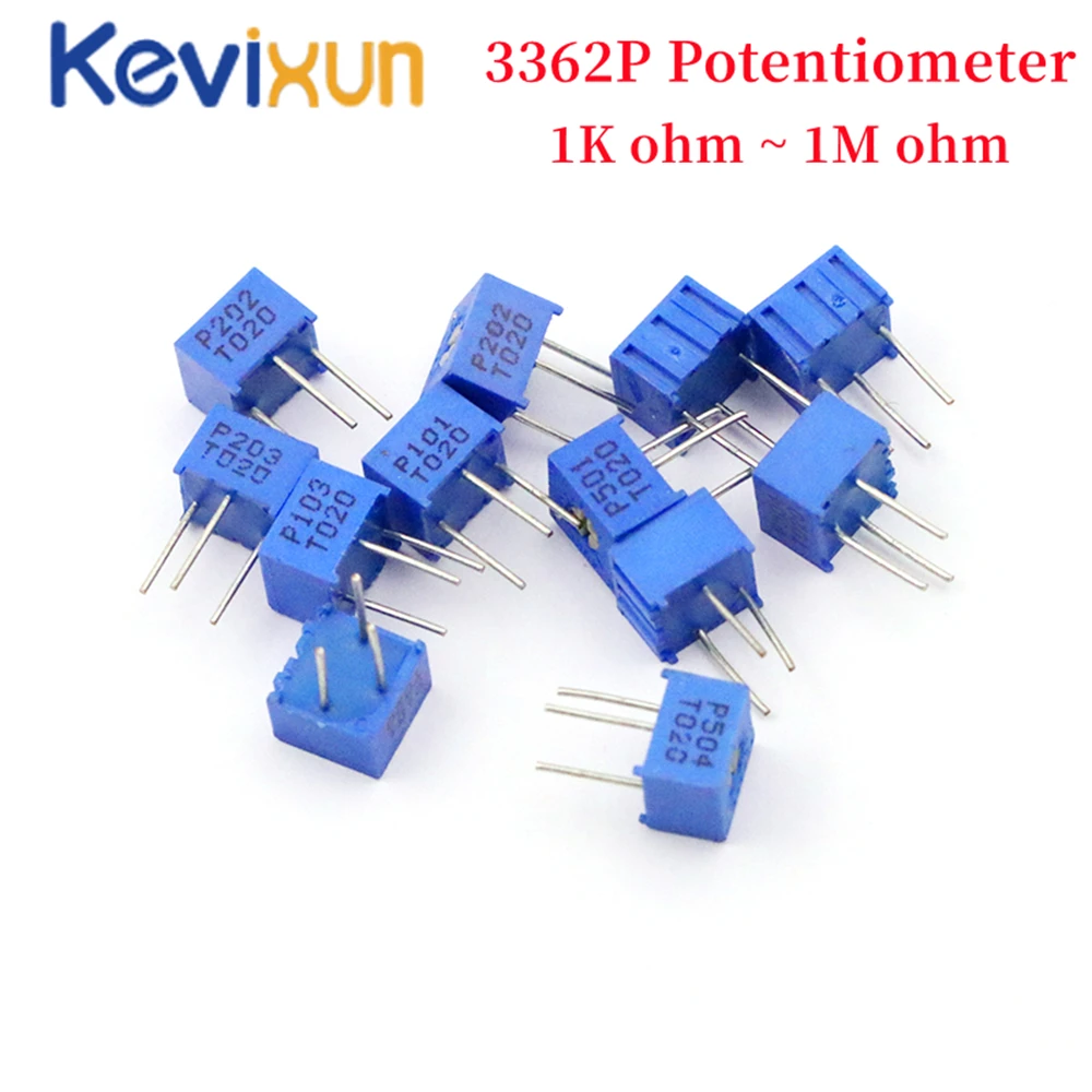 10pcs 3362P series resistance 101 201 501 102 202 502 103  Trimpo Trimmer Potentiometer 3362 500R 1K 2K 5K 10K 20K 50K 100K