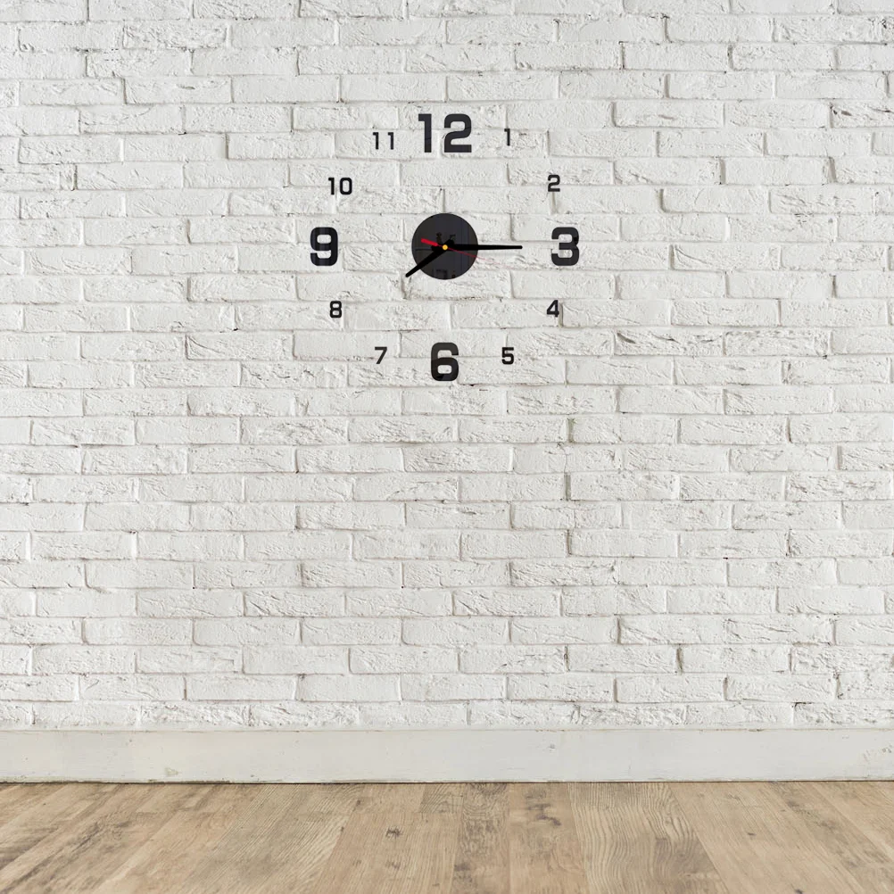 Безрамные настенные часы сделай сам клейкие цифры современные бесшумные 3D