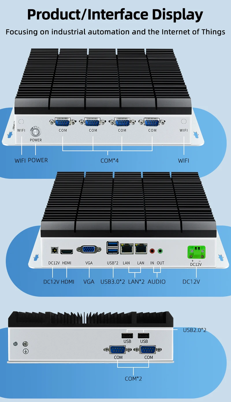Горный компьютер промышленный ПК с умным покрытием безвентиляторный I 3 I5 i7 11Gen 4G