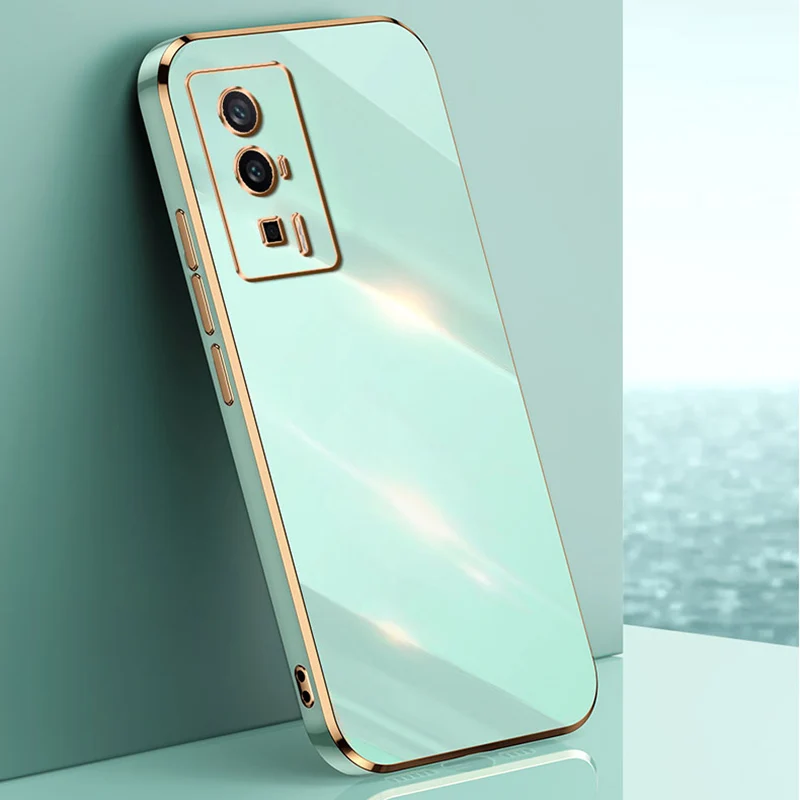 Luxury Electroplated Case For Xiaomi Poco F5 F2 Pro F4 F3 X4 GT C55 Gold Plated Quare Border Soft Silicone Funda Cover