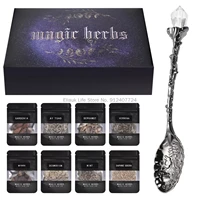 30 herbs witchcraft kit dried herb kit with crystal spoon magic witch toolkit dried flower witchcraft supplies christmas gift