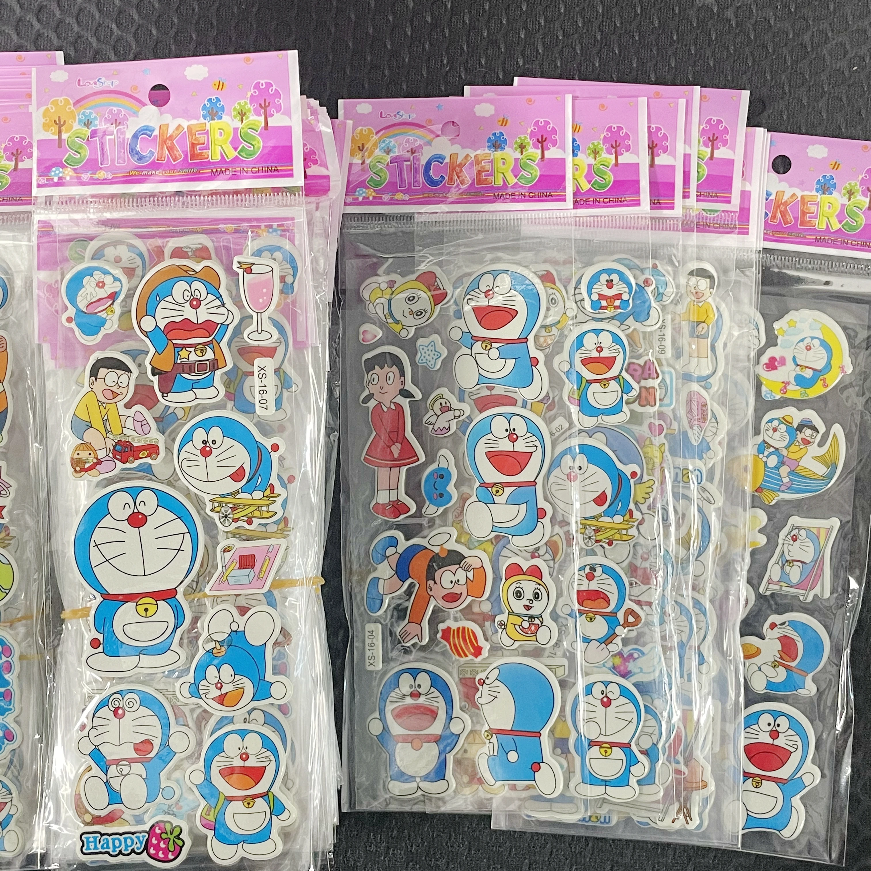 12 шт. Мультяшные наклейки с пузырьками Дора-эмон без повторов милые аниме