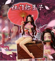 30cm anime demon slayer figure kamado nezuko sexy flower umbrella model doll pvc action figure decoration collection gift toys
