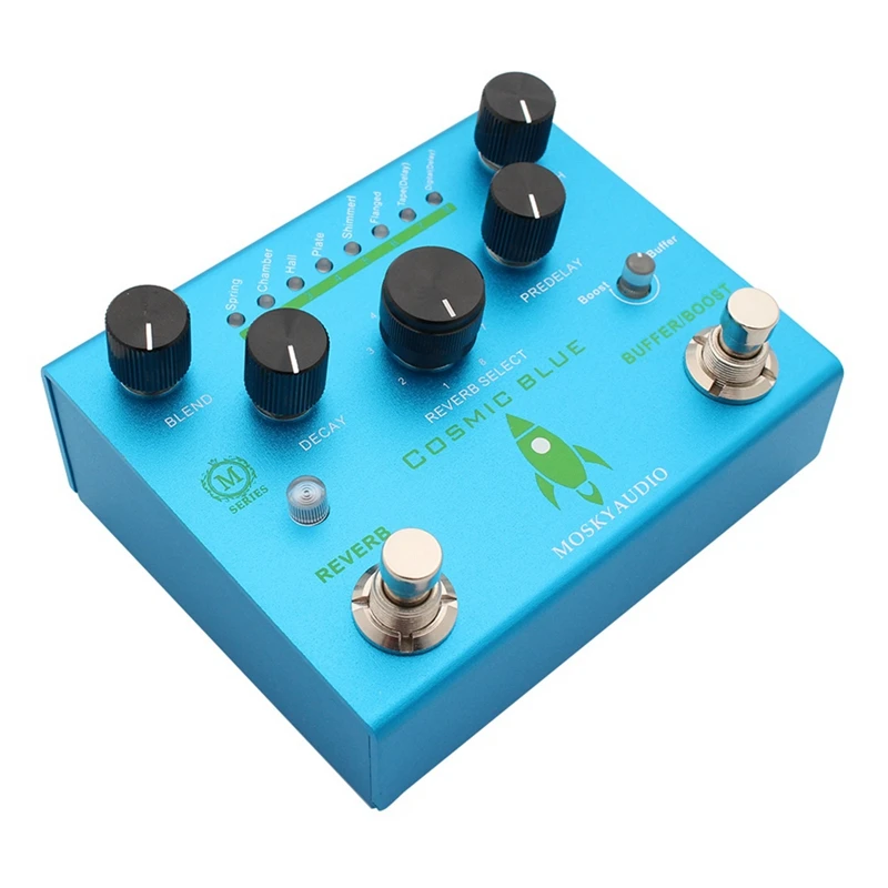 

MOSKYAUDIO COSMIC BLUE Guitar Bass Effects Pedal Reverb 8 Models Function Guitar Bass Effects Processor Accessories Parts