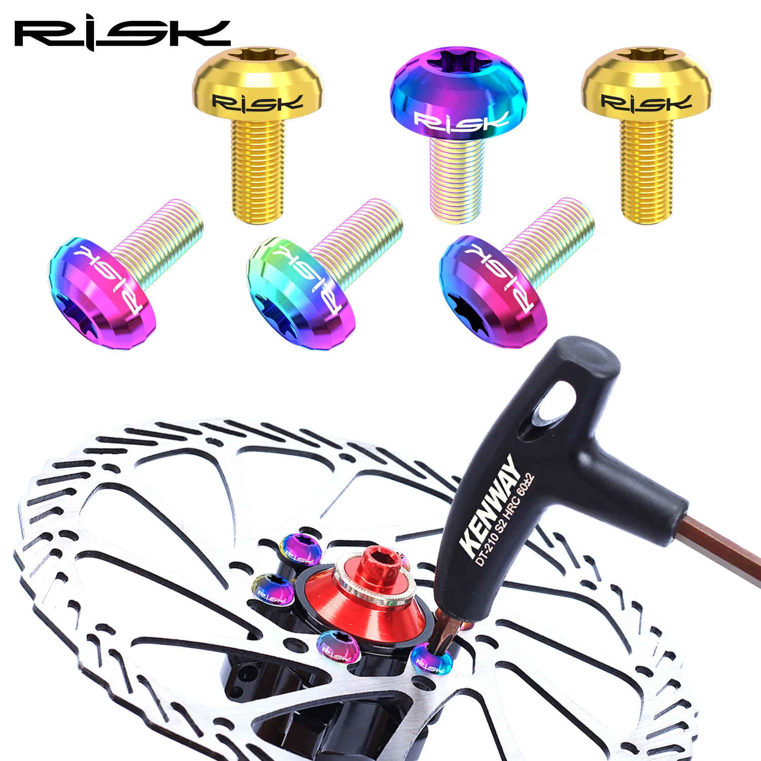 

Colorful Bicycle Disc Brake Rotor Bolts 12PCS T25 M5x11.5mm MTB Bike Alloy Steel Disc Brake Rotor Fixing Screws Titanium Alloy