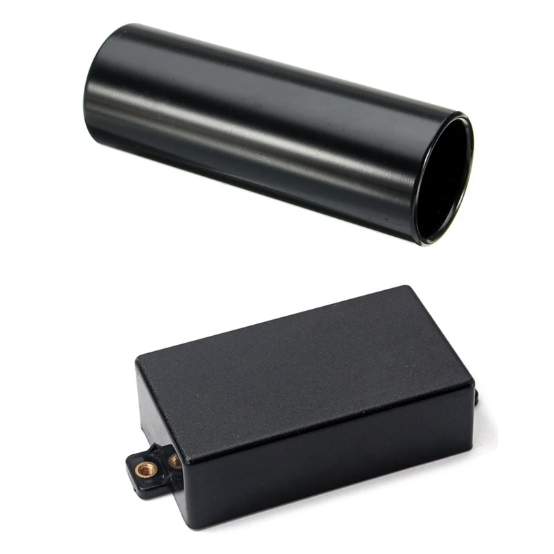 

1X Plastic Sealed Humbucker Pickup Cover Fit SQ ST Pickup (Black) & 1Pc Guitar Slide Black Stainless Steel Finger Knuck