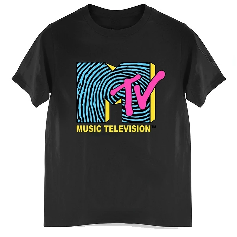 

Men Clothing Retro T Shirt Vintage Rock Hip Hop modal Summer Unisex Casual shirt Mtv Music elevision Graphic shirts