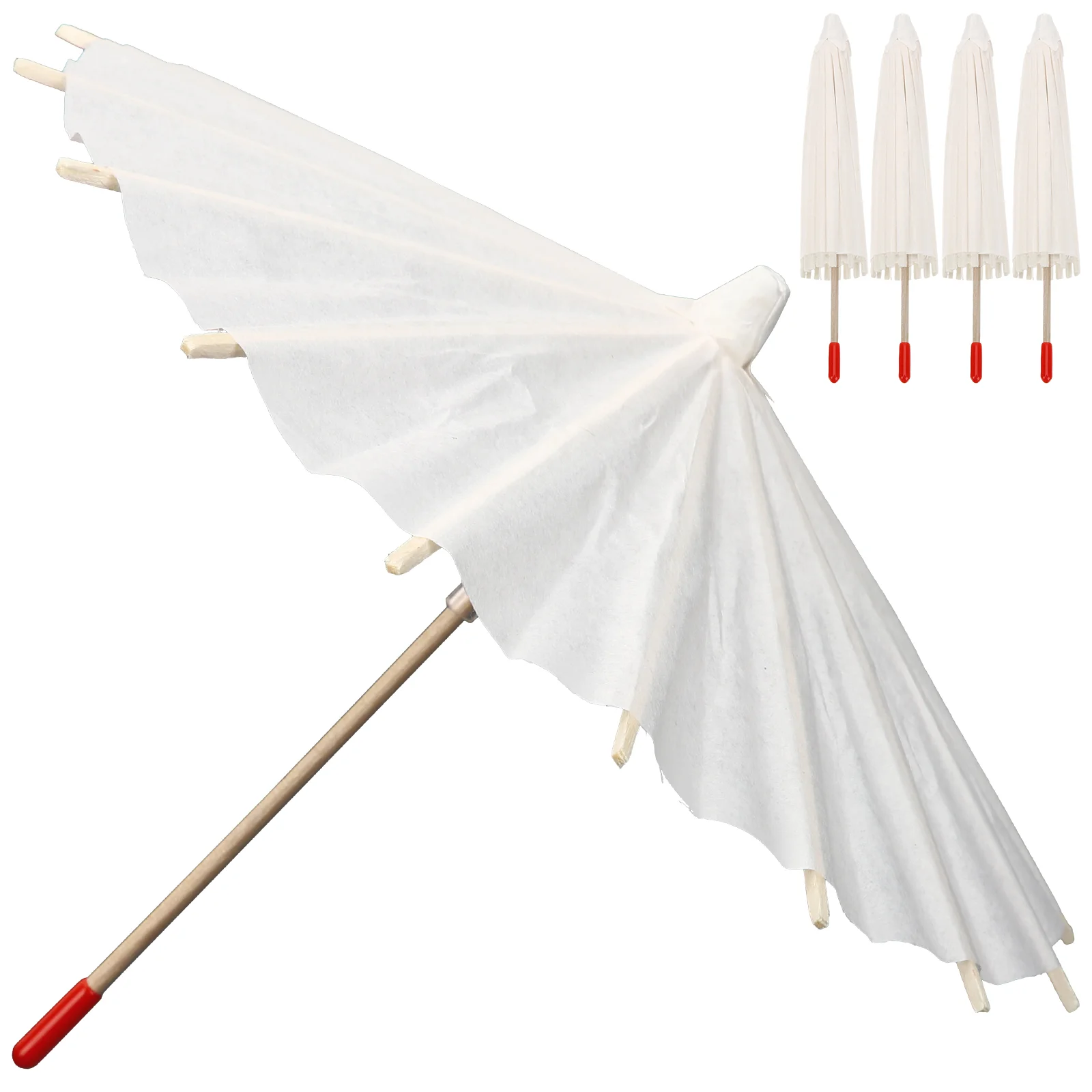 

5 Pcs Blank Oil Painting Umbrella Umbrellas Kids Paper Wedding White Parasol Unfinished Wood Photo Performance Prop Child DIY