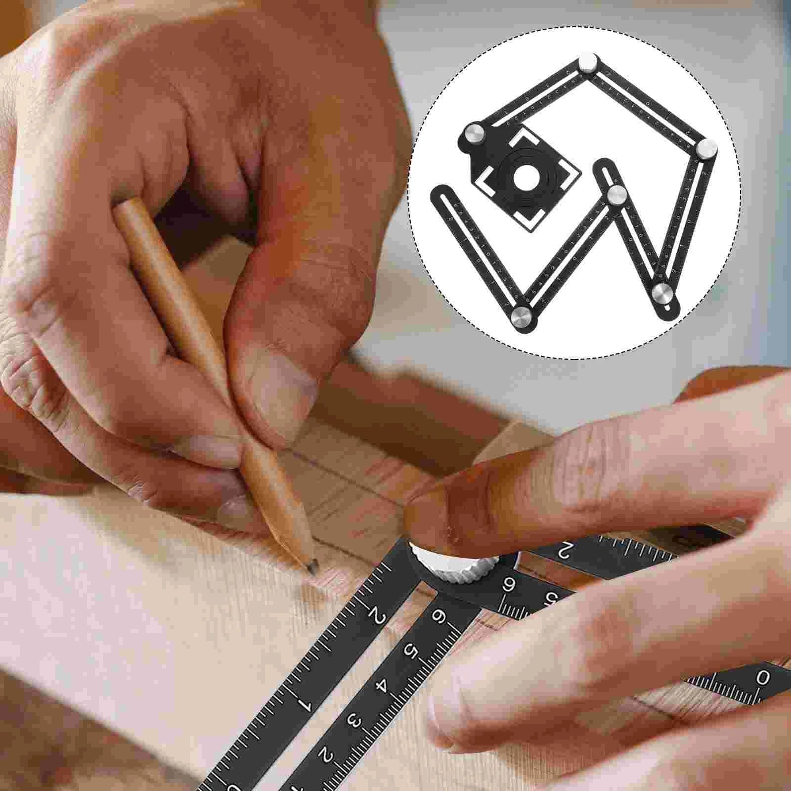 

Tool Angle Finder Measuring Opening Tile Ceramic Ruler Locator Interior Drill Template 6 Holes Guide Measure Decorate