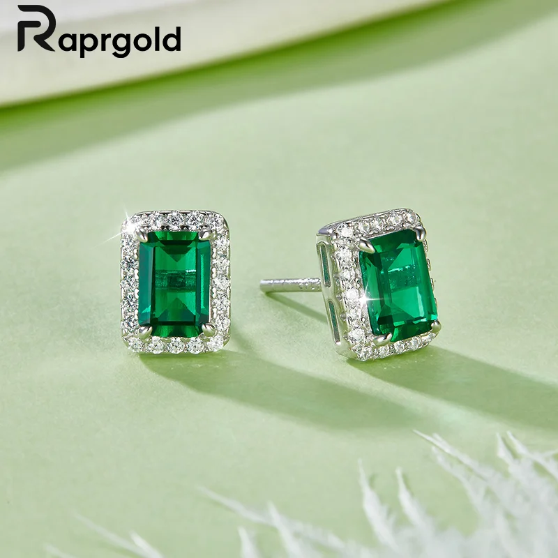 RAPRGOLD винтажные серьги-гвоздики с драгоценными камнями для женщин стерлинговое