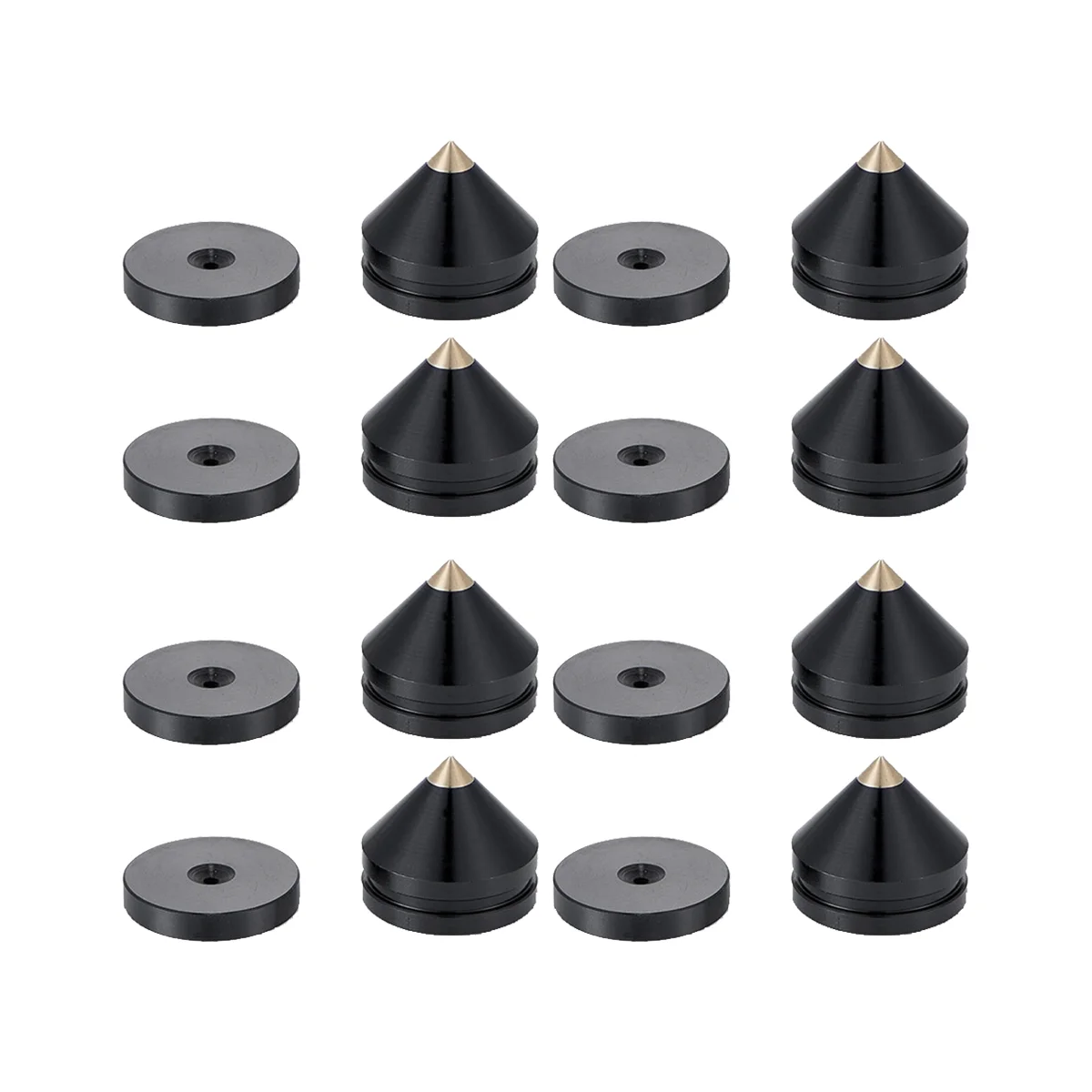

8 Set Floor Speaker Stand Feet Foot Pad Aluminium Alloy Metal Spikes Cone Floor Foot Nail Black