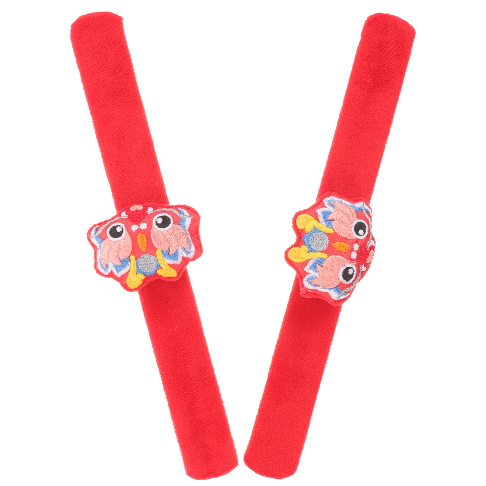 

2 Pcs Decorative Bracelets Cloth Slap Kids Bangle Gift Chinese New Year Dragon Wrist Cartoon Animal Fabric Child Baby Toys