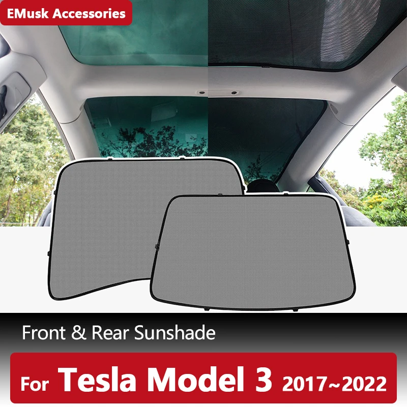 

Передний и задний солнцезащитный козырек для Tesla Model 3 2017 ~ 2022 2021, аксессуары, автомобильный солнцезащитный козырек, солнцезащитный козырек д...