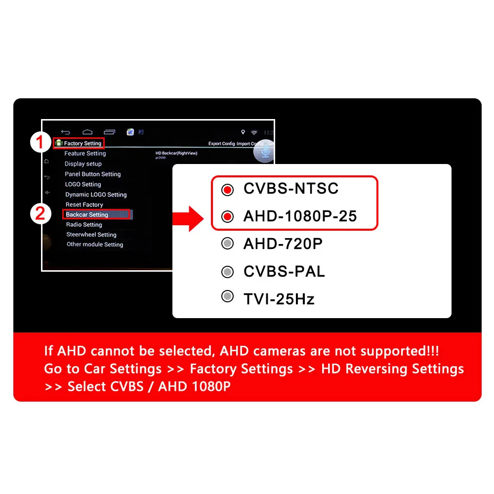 4K AHD 1080P Автомобильная камера заднего вида Парковочная для грузовика Резервная RC