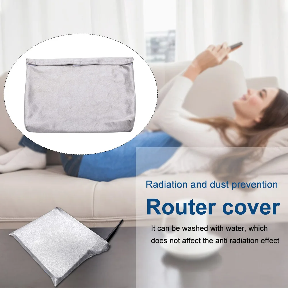 

Silver Fiber Dustproof Radiation Protection Practical Universal WIFI EMF Shielding Accessories Safe Pouch Wireless Router Cover