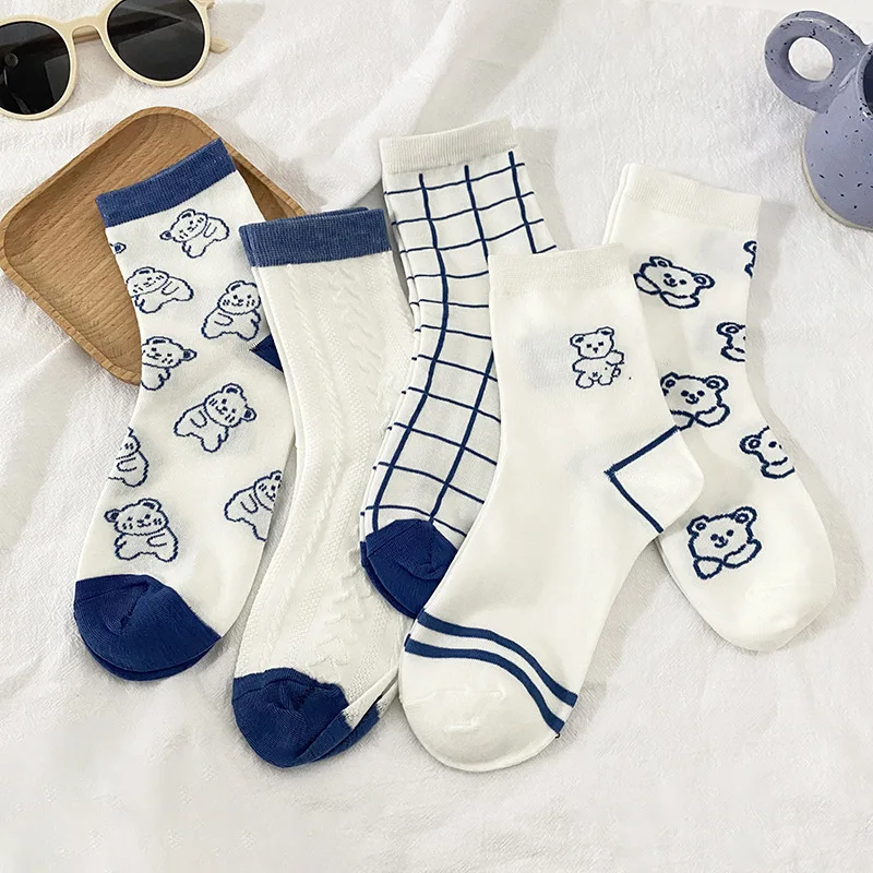 

Модные женские носки в японском стиле Харадзюку с рисунком