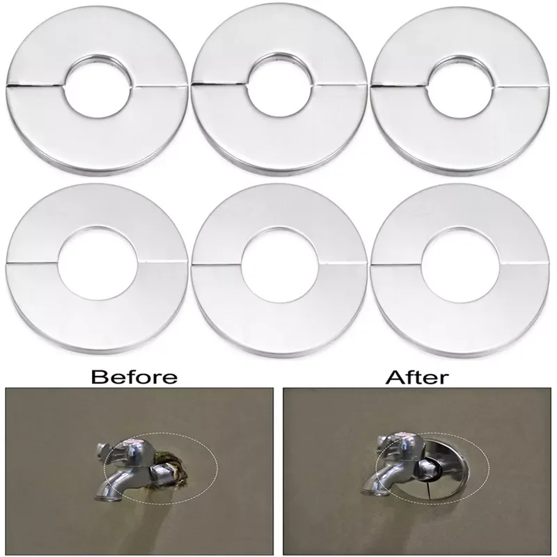 

Steel Water Pipe Faucet Decorative Cover Self-Adhesive Faucet Water Pipe Wall Cover Chrome Finish Bathroom Accessories