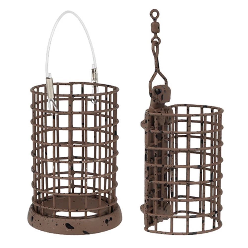 

Carp Fish Distance Lure Cage Feeders Round Square Fishing Feeder Holder Metal Swivel Feeders Pesca Fish Tackle Accessories