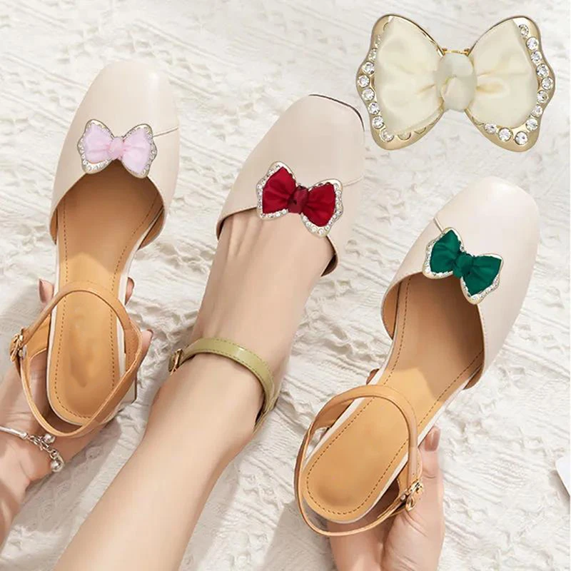 

1Pc Rhinestone Shoe Clip Silk Flower Shoe Decorations Shiny Shoes Charm Buckle DIY Lady Shoe Accessories
