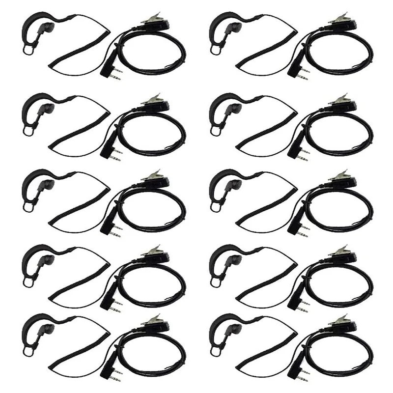 10PCS  G Shape Headset with Mic PTT for Kenwood TK-2107 TK-3107 BaoFeng Uv-5r Bf-888s 2Way Radio Walkie Talkied Earpiece Headset
