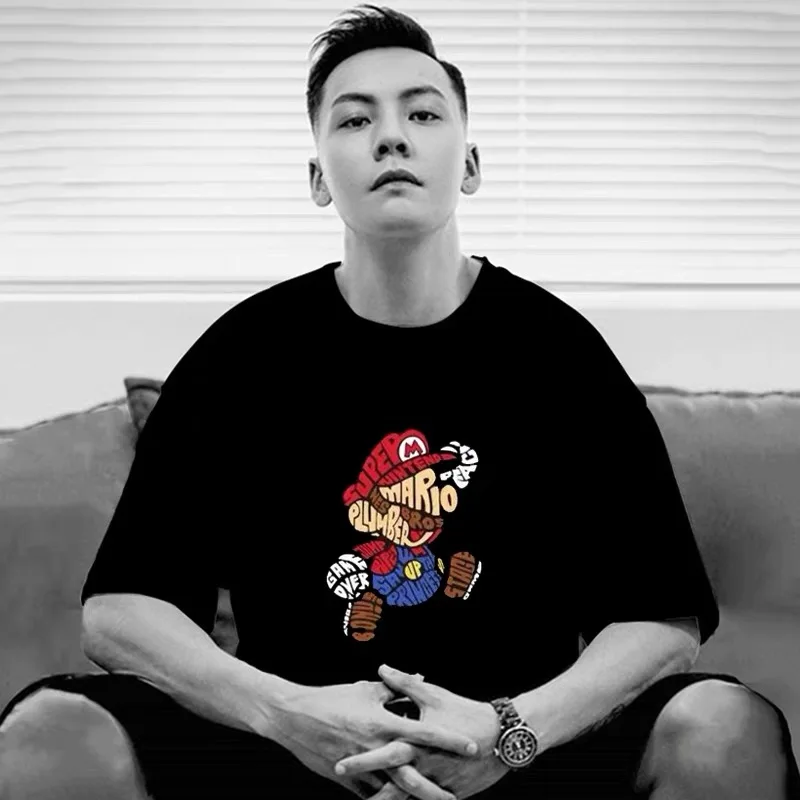 Мужская одежда Супер Марио 2025 женские футболки принцессы персикового цвета