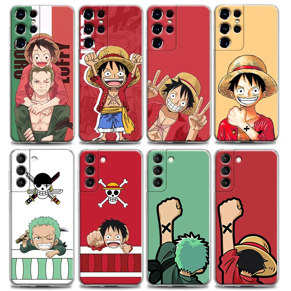 

ONE PIECE Luffy Clear Phone Case for Samsung Galaxy S9 S22 S10e S20 S21 FE Plus Ultra 5G M51 M31 Soft Silicone Cover Zoro Anime
