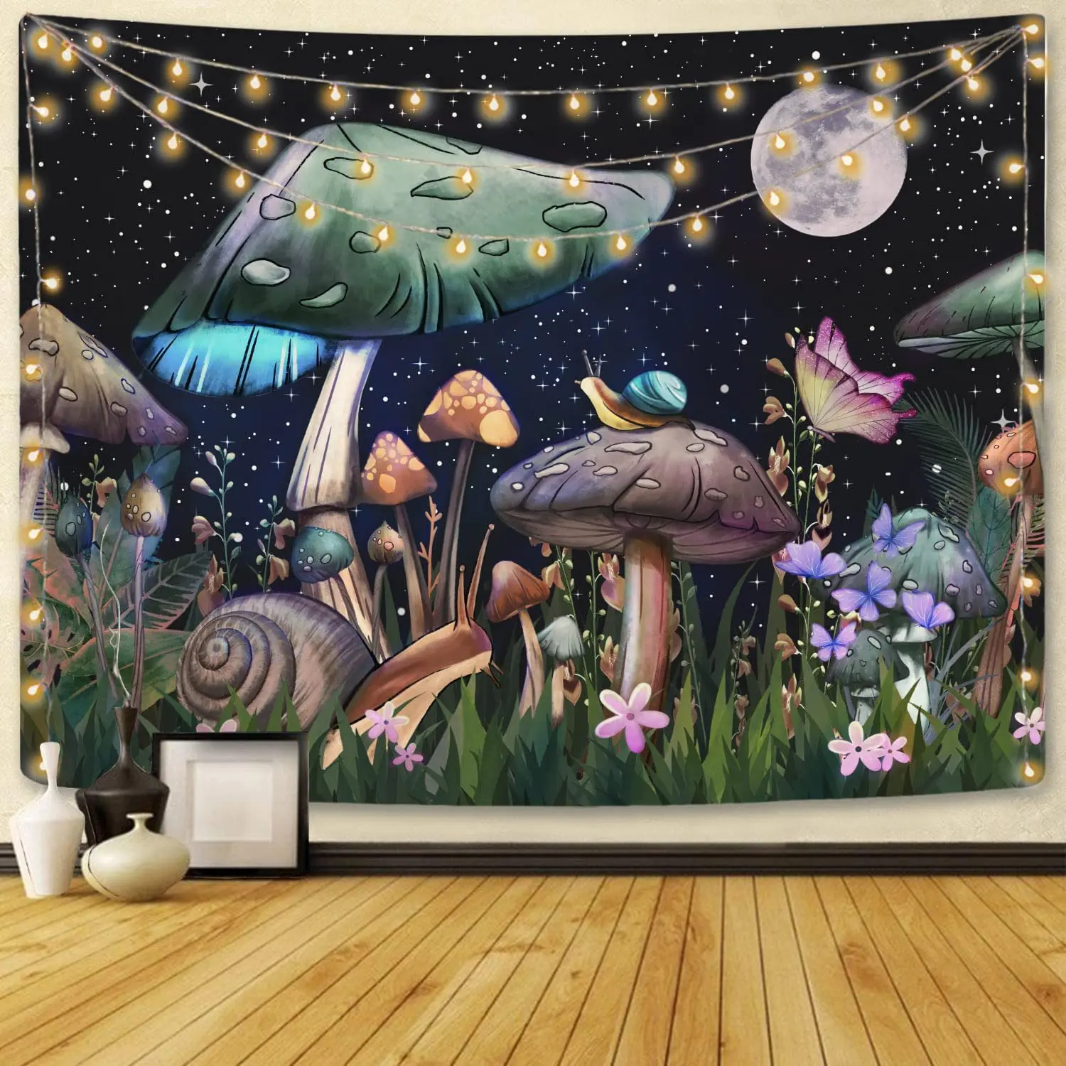 

3D Print Mushroom Tapestry Illusory Art Hippie Tapestry Boho Colorful Art Tapiz Wall Hanging Tapestries Household Bedside Decor