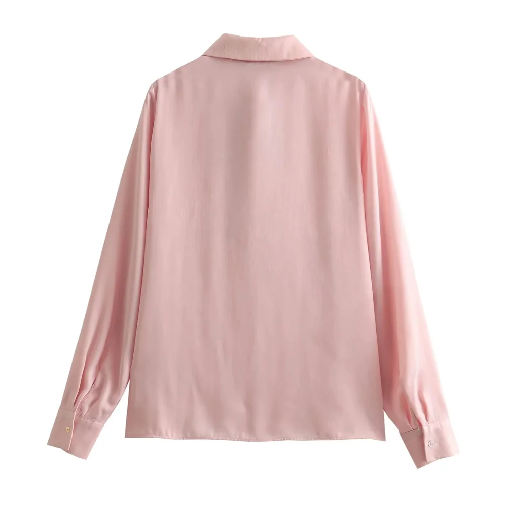 Zach Ailsa Женская Модная Универсальная Рубашка-поло С Длинными Рукавами И Бантом Из