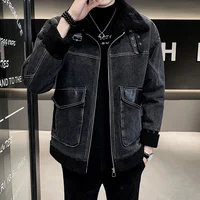 Winter 2022 New Jacket Men Coats Brand High Quality PU Outerwear Men Faux Fur Male Fleece Velvet Thick Warm Leather Jackets X37