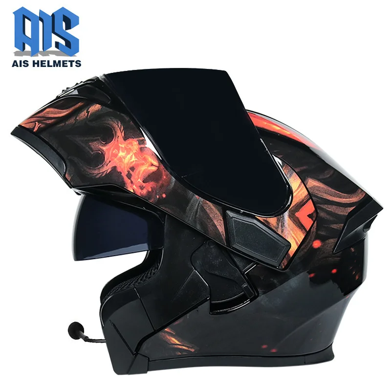 Suitable for helmet motorcycle facelift helmet semi full cover with Bluetooth personality cool locomotive electric enlarge