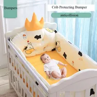 70*130cm Baby Crib Bumpers Cartoon Newborn Crown Bedding Sets Bed Around Cot Sheet Cotton Thickening Bumper For Baby ZT122